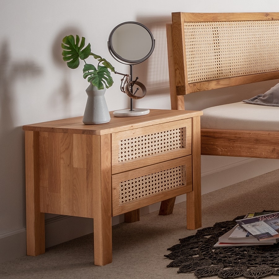 Balder Snedker Sengebord i Massiv FSC Egetræ og Fransk Naturflet fra Organic Sleep - Billede 2