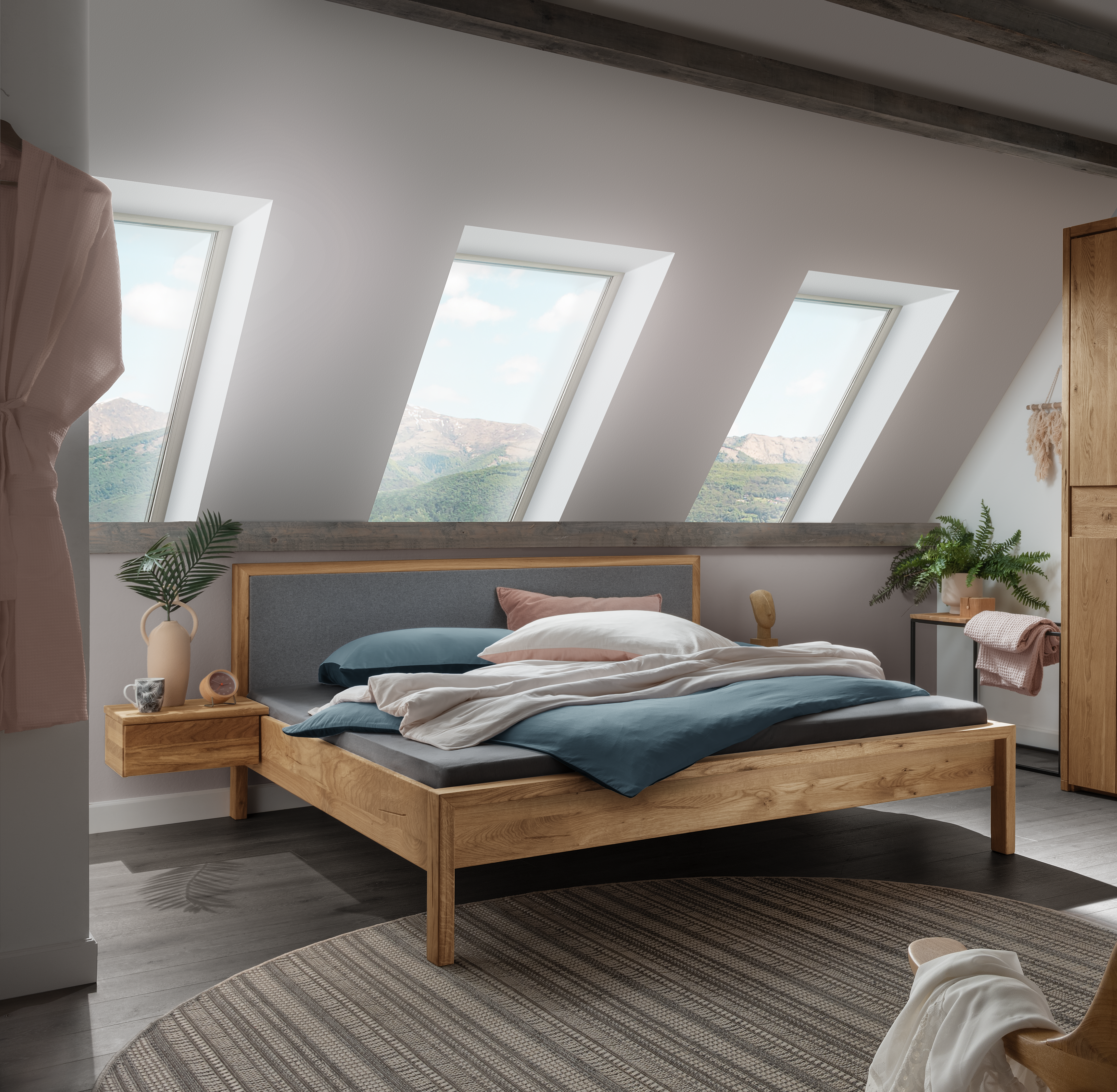 Freja Snedker Sengeramme i Massiv FSC Egetræ og Uld fra Organic Sleep | Uden Fodgavl - Billede 5
