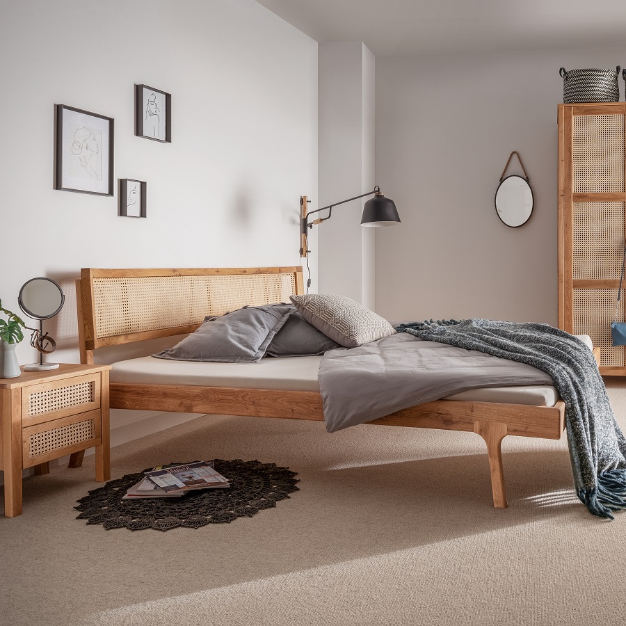 Balder Snedker Sengeramme i Massiv FSC Egetræ og Fransk Naturflet fra Organic Sleep - Billede 3