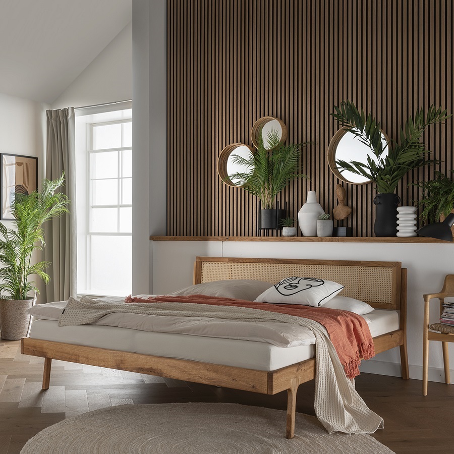 Balder Snedker Sengeramme i Massiv FSC Egetræ og Fransk Naturflet fra Organic Sleep - Billede 5