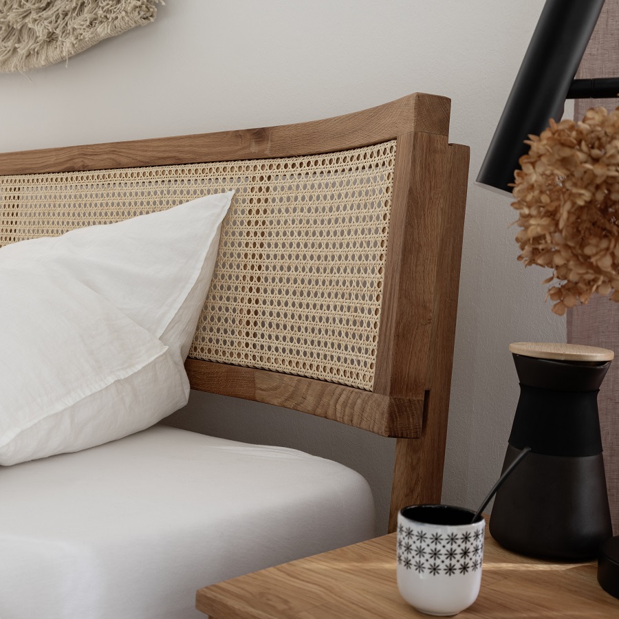 Balder Snedker Sengeramme i Massiv FSC Egetræ og Fransk Naturflet fra Organic Sleep - Billede 2