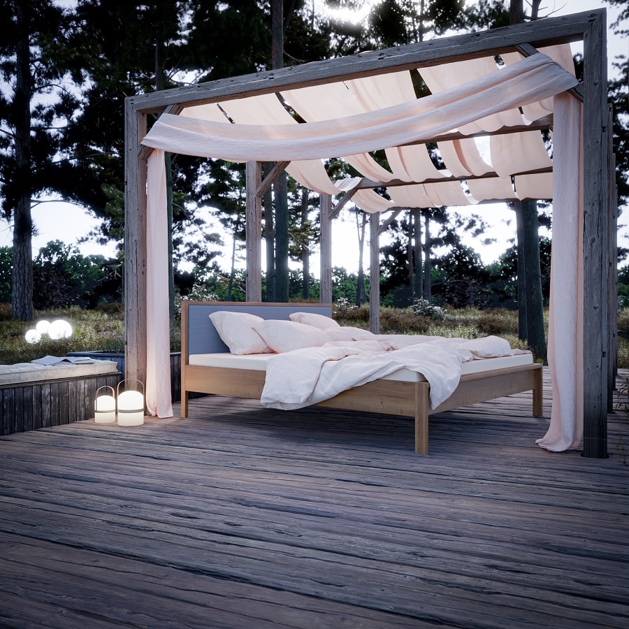 Freja Snedker Sengeramme i Massiv FSC Egetræ og Uld fra Organic Sleep | Uden Fodgavl - Billede 2
