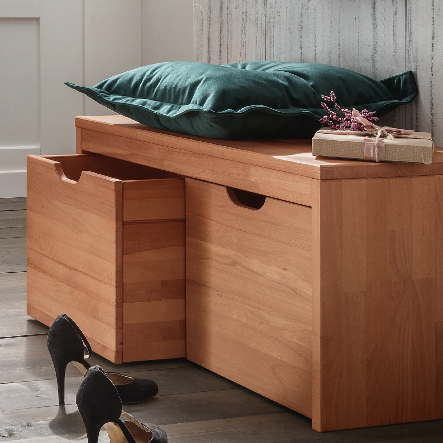 Sif Snedker Opbevaringskasse i Massiv FSC Bøgetræ og Naturolie fra Organic Sleep | B38 x H37 x L36