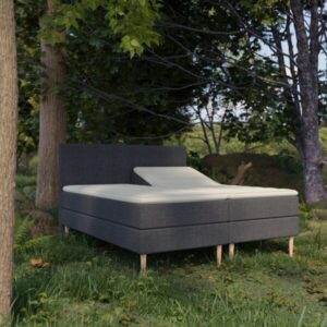 Organic Elevations Seng med Latex + Topmadras i 100% Naturlatex og Bomuldsbetræk Fra Organic Sleep | 7 Zoner - Omega Antrasit