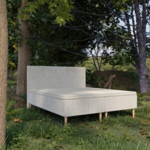 Organic Boxmadras med Latex + Topmadras i 100% Naturlatex og Bomuldsbetræk Fra Organic Sleep | 7 Zoner - Omega Beige