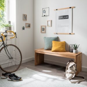 Loke Snedker Bænk i Massiv FSC Egetræ og Naturolie fra Organic Sleep | B40 x H45 x L120 - Billede 1